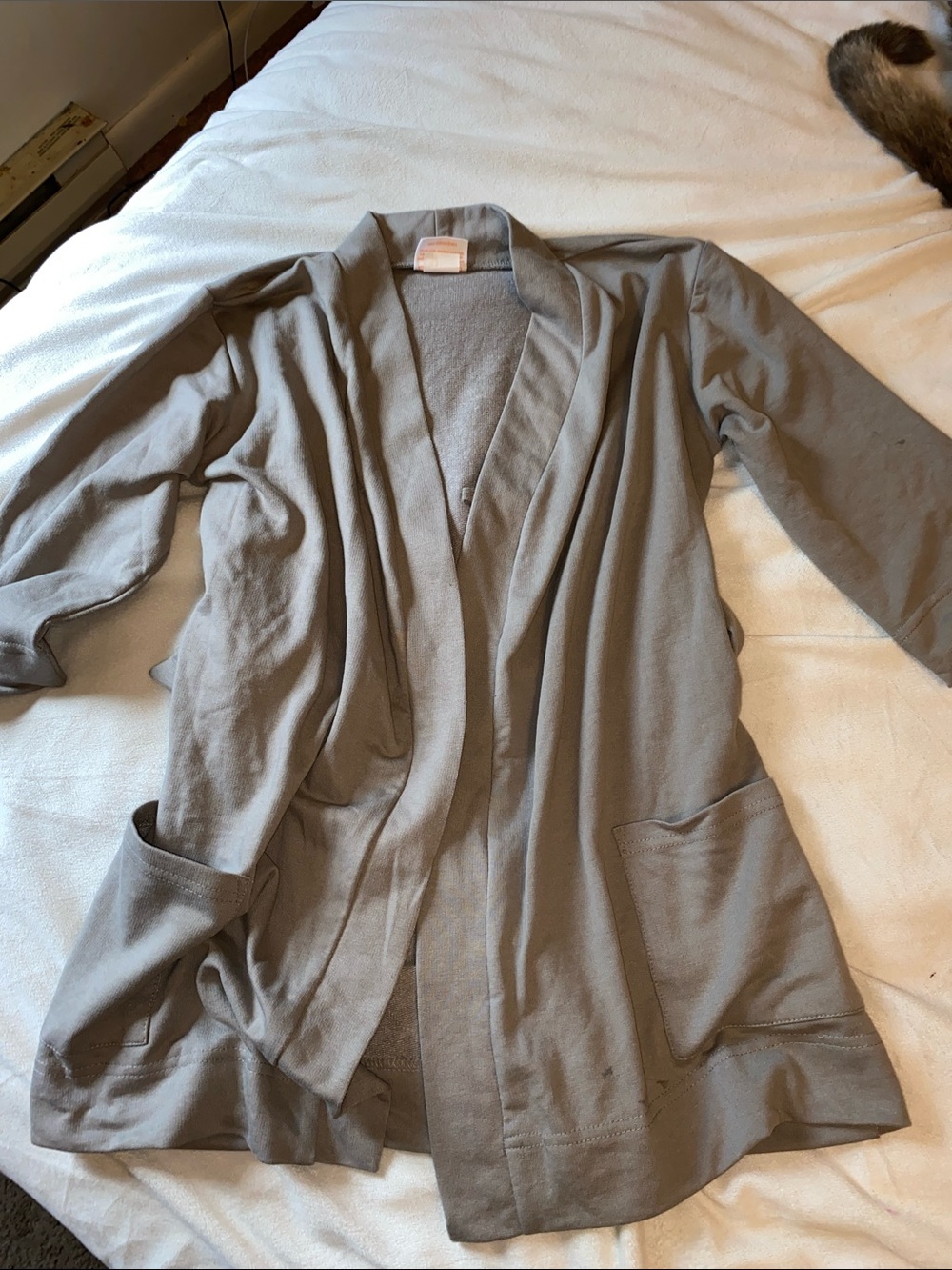 Masala Baby Gray Kids Shawl-Collar Open Robe